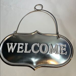 WELCOME Smith And Hawken Garden Sign Heavy Duty Aluminum White Lettering